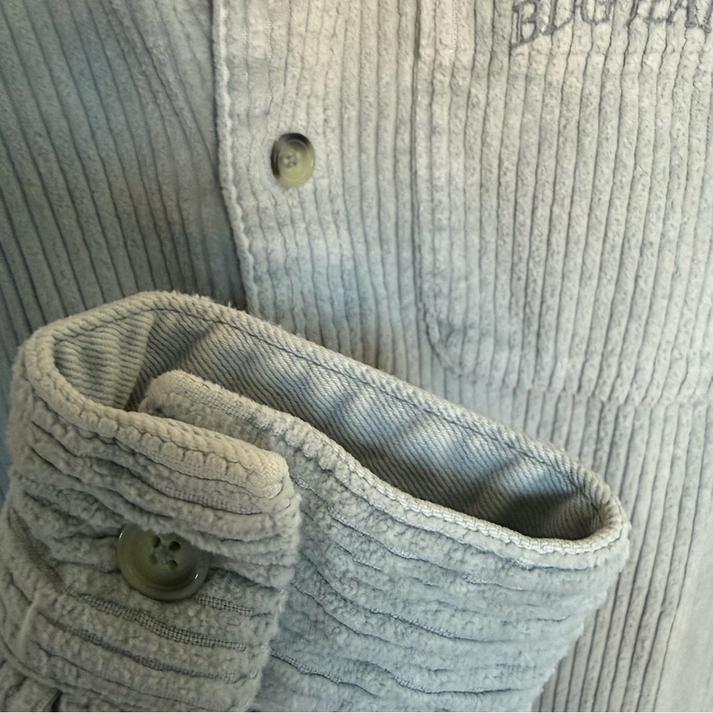 BDG Light Blue Cotton Corduroy Button Up Shirt - Picture 4 of 8